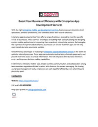 Top-notch Enterprise Mobile Application Development Services