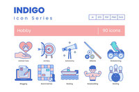 90 Hobby Icons - Indigo Series