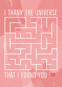 Pink and White, Light Toned, Thank You Valentines Day Card  Love Messages