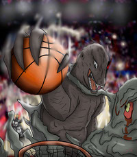 Godzilla Plays Basket