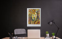 Abstract Lion Canvas Painting 4
