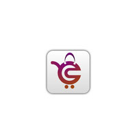 Letter E Modern logo with shopping bag and shopping trolly icon