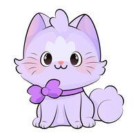 Purple cat kawaii