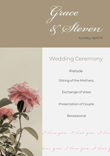 Free Wedding Program Templates Adobe Spark