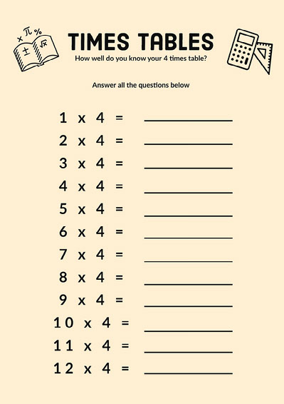 Free Math Worksheet Templates