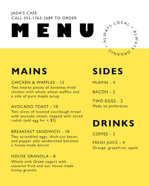 Free Menu Templates Design Your Own Menu Online Adobe Spark