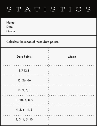 Free Math Worksheet Templates