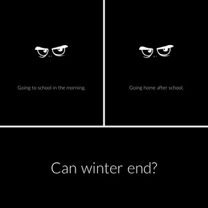 Black and White Winter and School Instagram Square Meme
