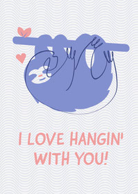 Blue and Pink, Light Toned, Valentines Day Card  Love Messages