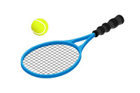 Blue Racquet in Opposite Direction