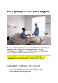 How to get Hospitalization Leave in Singapore