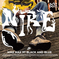 NIKE MAX 97 BLACK AND BLUE