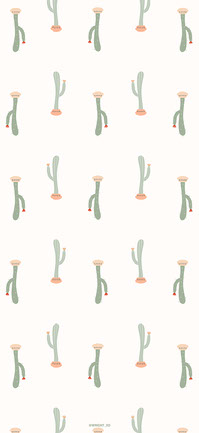 Simple Illustrated Cactus Wallpaper Set