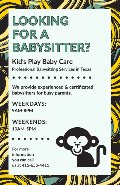 Leere Babysitting Flyer