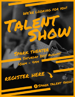 Customizable Talent Show Flyer Templates Adobe Spark
