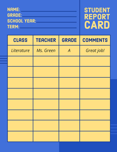 Free Online Customizable Report Card Maker | Adobe Express