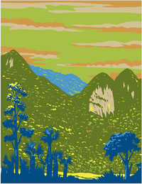 Xuan Son National Park in Phu Tho Province Vietnam WPA Art Deco Poster