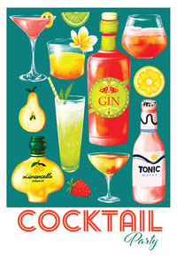 Cocktail poster green A4