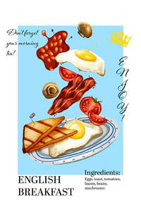 English breakfast poster A4