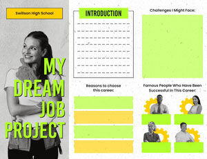 Yellow & Green Dream Job Student Project Brochure