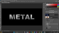 Steps of metal text effect
