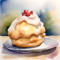 National Cream Puff Day C - January 2 - Watercolor