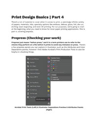 Print Design Basics - Part 4 - Prepress