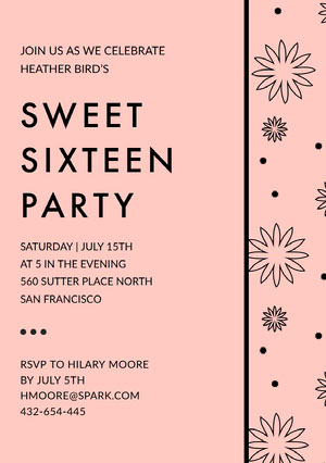 Free Sweet 16 Invitation Templates Adobe Spark