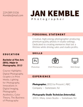 Free Creative Resume Templates Adobe Spark