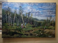 Oil Painting of a forest