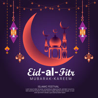 eid al fitr islamic festival social media vector design