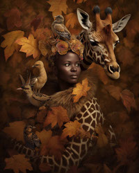 Beautifull girl with giraffe