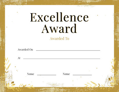 free printable certificate of excellence template