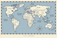 vintage-theme-drawing-world-map