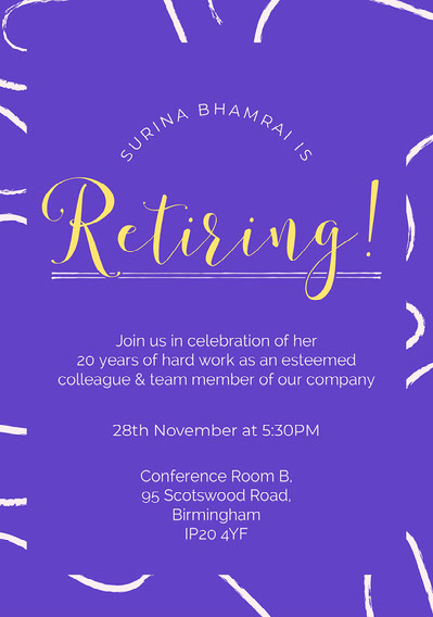 Retirement party invite top