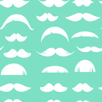 White seamless mustache pattern