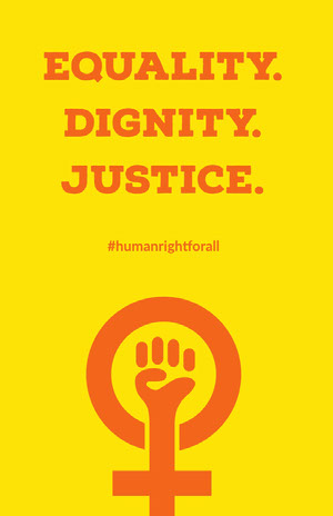Yellow and Red Equality Campaign Poster