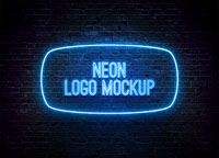 free neon logo mock up