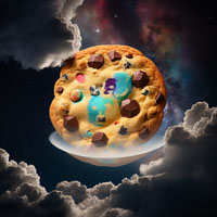 Cookie Floating in space
