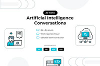 AI Conversations Icons Filled Line